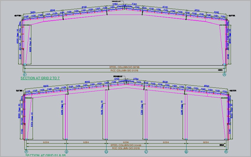 Autocad Sample Steel Structure dwg file