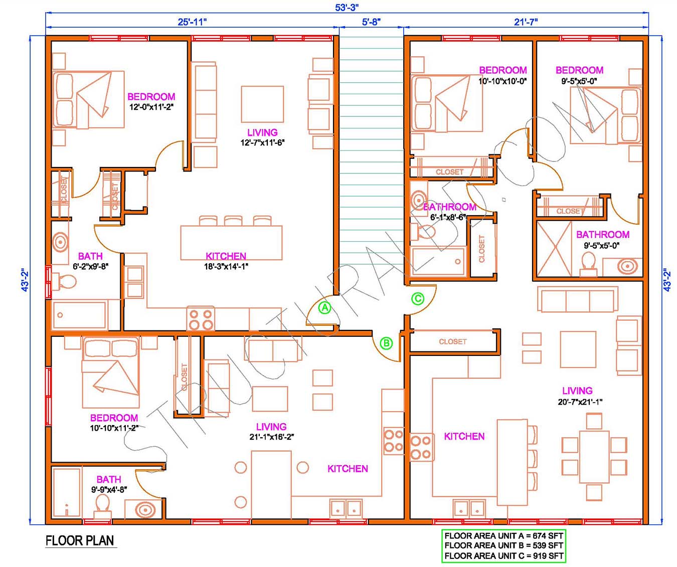 Modern Multi Family House Plans 01
